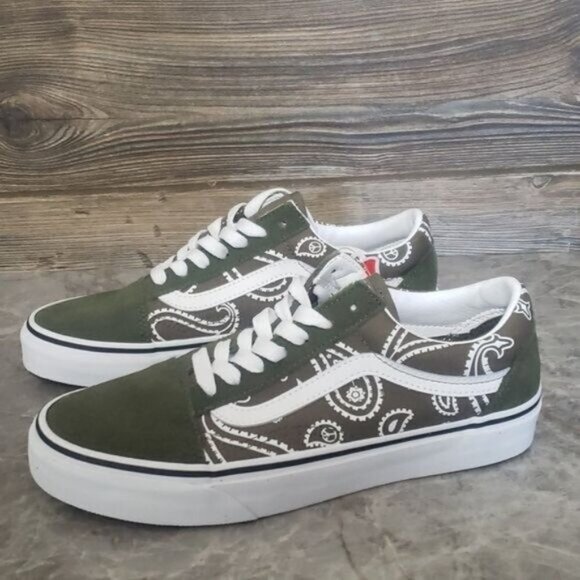 New Vans Old Skool Womens Peace Paisley Green Sneakers Size 7 Skater Grunge - Picture 7 of 10